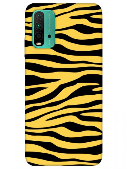 Redmi 9T Zebra Desen Sarı Telefon Kılıfı