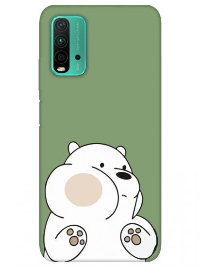 Redmi 9T Panda Yeşil Telefon Kılıfı