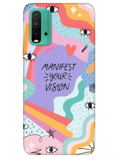 Redmi 9T Manifast Your Vision Lila Telefon Kılıfı