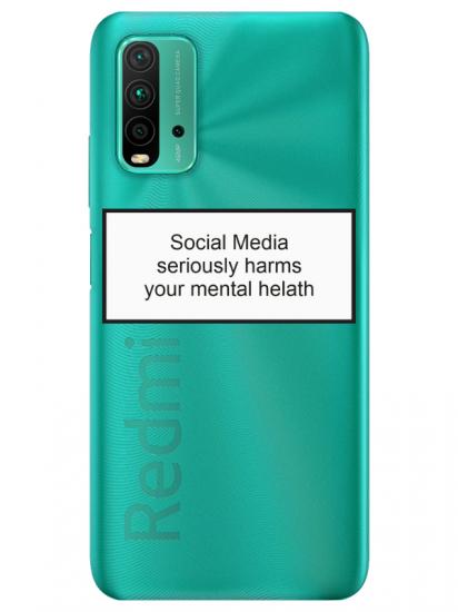 Redmi 9T Social Media Şeffaf Telefon Kılıfı