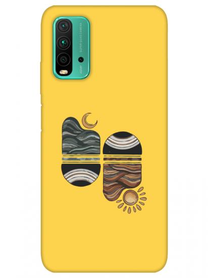 Redmi 9T Sunset Wave Sarı Telefon Kılıfı