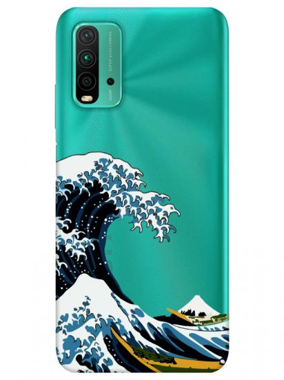 Redmi 9T Kanagawa Şeffaf Telefon Kılıfı