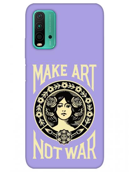 Redmi 9T Make Art Not War Lila Telefon Kılıfı