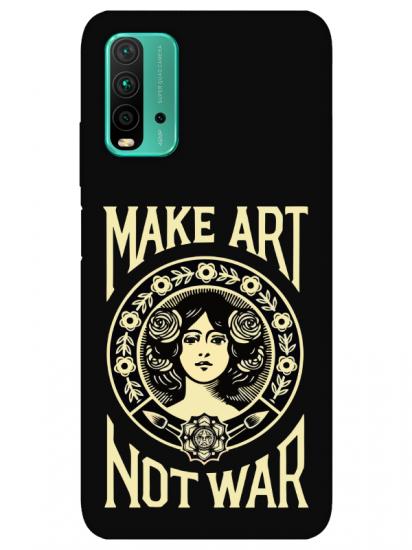 Redmi 9T Make Art Not War Siyah Telefon Kılıfı