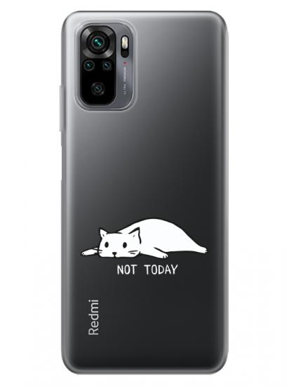 Redmi Note 10 Not Today Kedi Şeffaf Telefon Kılıfı