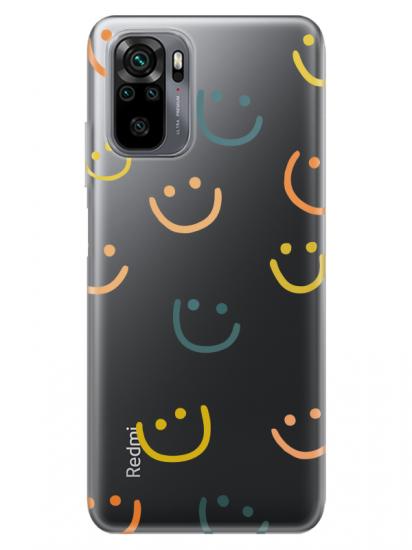 Redmi Note 10 Emoji Gülen Yüz Şeffaf Telefon Kılıfı