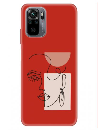 Redmi Note 10 Women Art Kırmızı Telefon Kılıfı