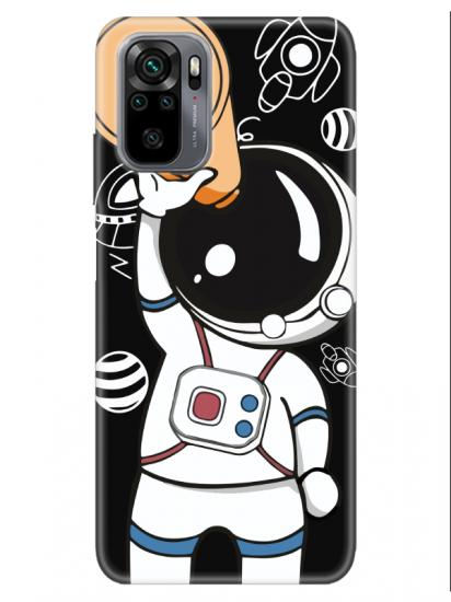 Redmi Note 10 Astronot Siyah Telefon Kılıfı