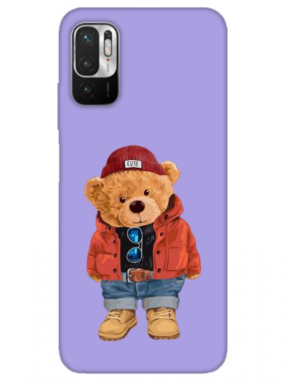 Redmi Note 10 5G Teddy Bear Lila Telefon Kılıfı