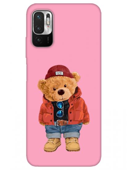 Redmi Note 10 5G Teddy Bear Pembe Telefon Kılıfı