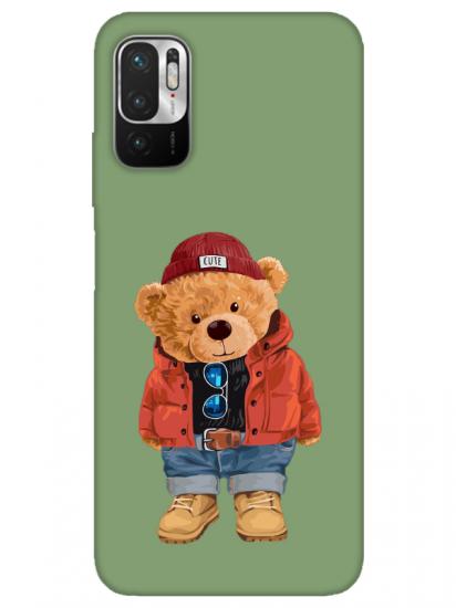 Redmi Note 10 5G Teddy Bear Yeşil Telefon Kılıfı