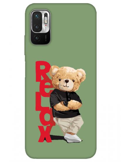 Redmi Note 10 5G Teddy Bear Relax Yeşil Telefon Kılıfı