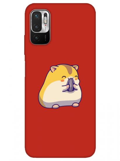 Redmi Note 10 5G Sevimli Hamster Kırmızı Telefon Kılıfı
