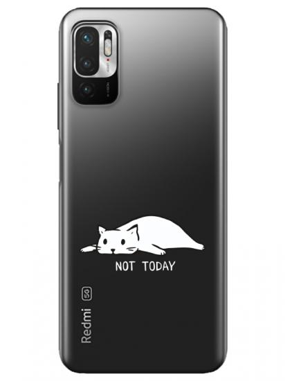 Redmi Note 10 5G Not Today Kedi Şeffaf Telefon Kılıfı