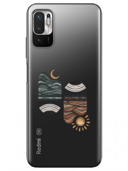 Redmi Note 10 5G Sunset Wave Şeffaf Telefon Kılıfı