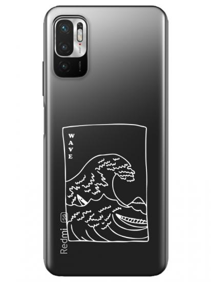 Redmi Note 10 5G Kanagawa Wave Şeffaf Telefon Kılıfı
