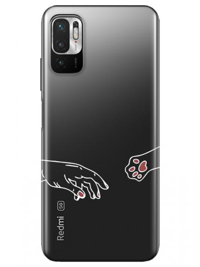 Redmi Note 10 5G Hand And Paw Şeffaf Telefon Kılıfı