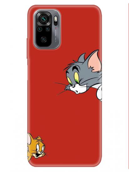 Redmi Note 10S Tom And Jerry Kırmızı Telefon Kılıfı