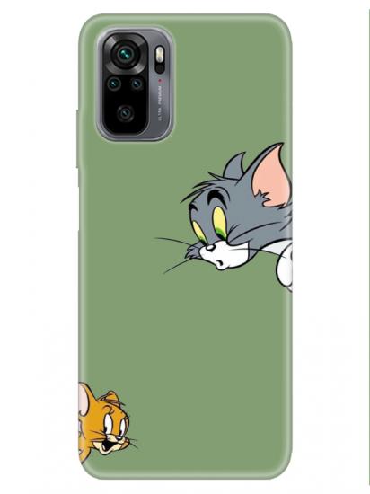 Redmi Note 10S Tom And Jerry Yeşil Telefon Kılıfı