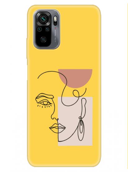 Redmi Note 10S Women Art Sarı Telefon Kılıfı