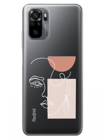 Redmi Note 10S Women Art Şeffaf Telefon Kılıfı