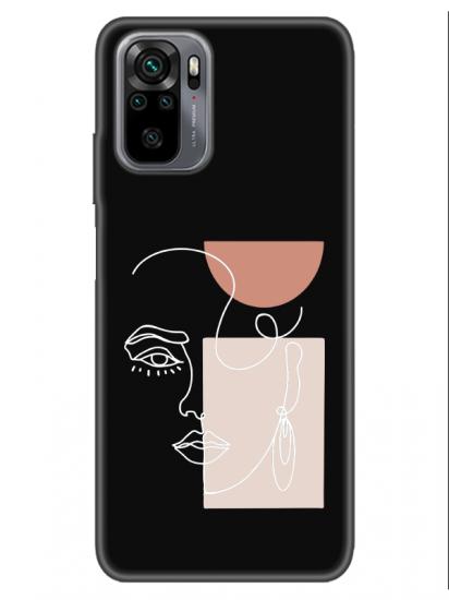 Redmi Note 10S Women Art Siyah Telefon Kılıfı