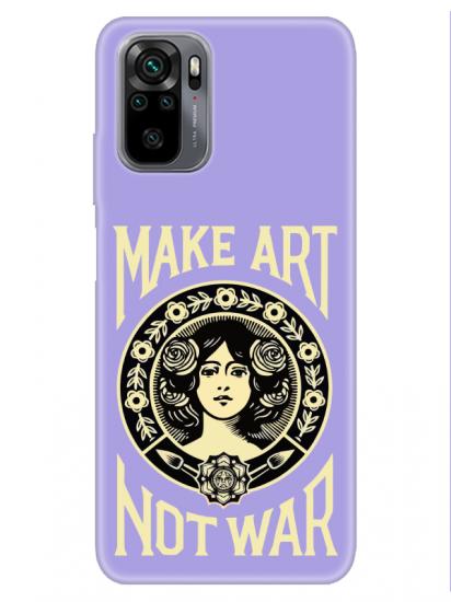 Redmi Note 10S Make Art Not War Lila Telefon Kılıfı