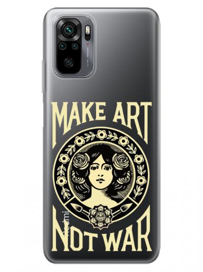 Redmi Note 10S Make Art Not War Şeffaf Telefon Kılıfı