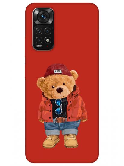 Redmi Note 11 Teddy Bear Kırmızı Telefon Kılıfı