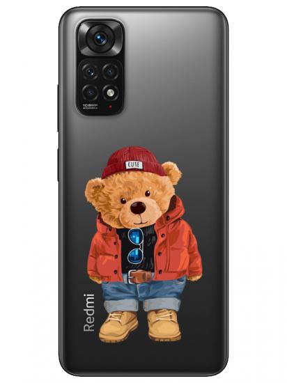 Redmi Note 11 Teddy Bear Şeffaf Telefon Kılıfı