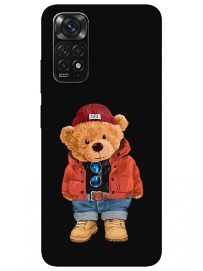 Redmi Note 11 Teddy Bear Siyah Telefon Kılıfı
