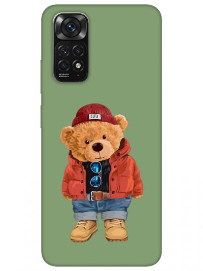 Redmi Note 11 Teddy Bear Yeşil Telefon Kılıfı