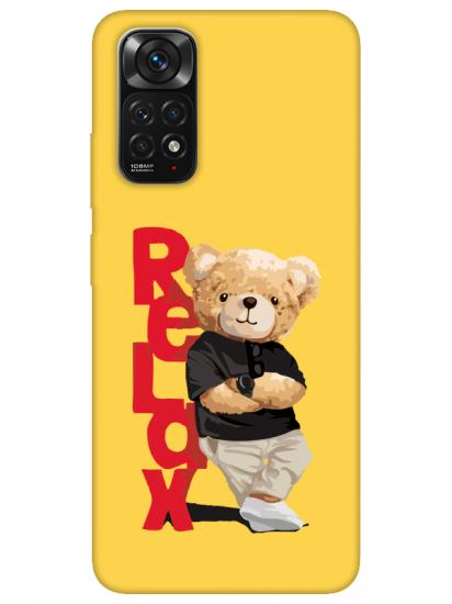 Redmi Note 11 Teddy Bear Relax Sarı Telefon Kılıfı