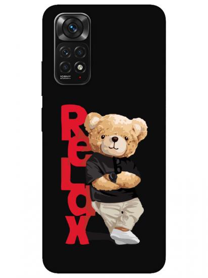 Redmi Note 11 Teddy Bear Relax Siyah Telefon Kılıfı