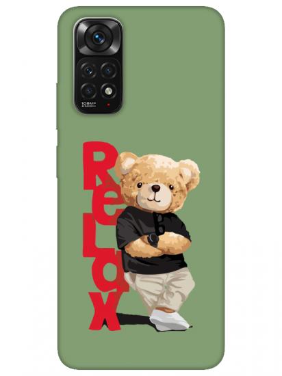 Redmi Note 11 Teddy Bear Relax Yeşil Telefon Kılıfı