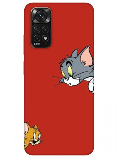 Redmi Note 11 Tom And Jerry Kırmızı Telefon Kılıfı