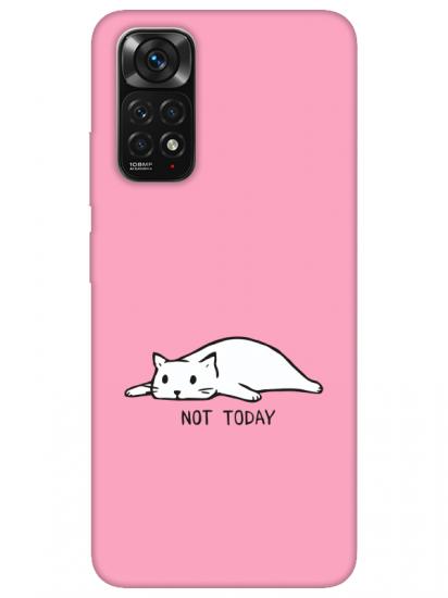 Redmi Note 11 Not Today Kedi Pembe Telefon Kılıfı