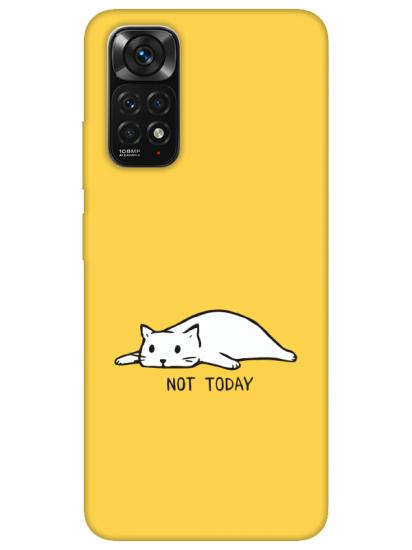 Redmi Note 11 Not Today Kedi Sarı Telefon Kılıfı