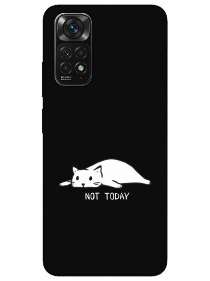 Redmi Note 11 Not Today Kedi Siyah Telefon Kılıfı