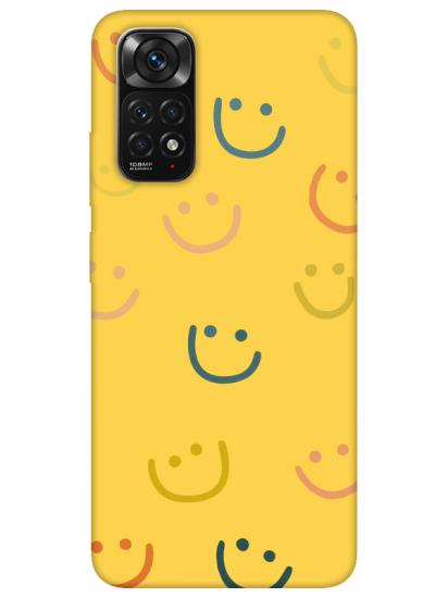 Redmi Note 11 Emoji Gülen Yüz Sarı Telefon Kılıfı