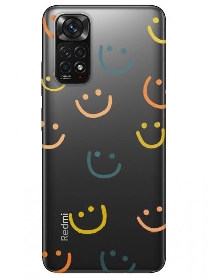 Redmi Note 11 Emoji Gülen Yüz Şeffaf Telefon Kılıfı