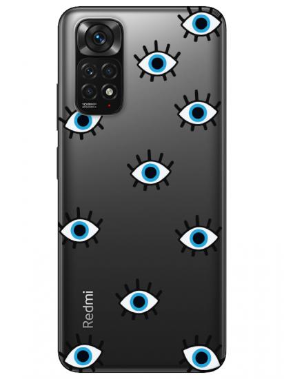Redmi Note 11 Nazar Gözler Şeffaf Telefon Kılıfı