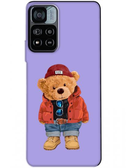 Redmi Note 11 Pro Teddy Bear Lila Telefon Kılıfı