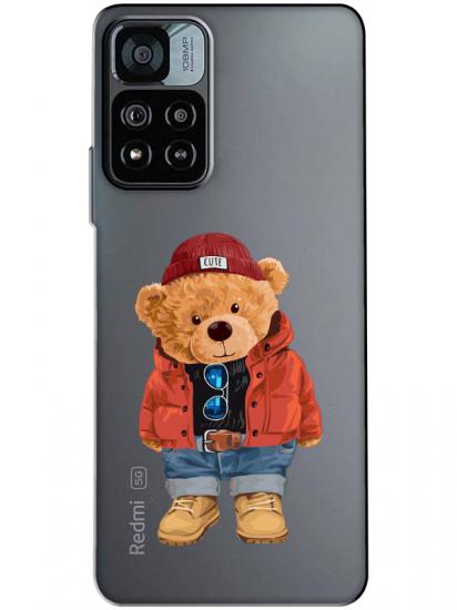 Redmi Note 11 Pro Teddy Bear Şeffaf Telefon Kılıfı