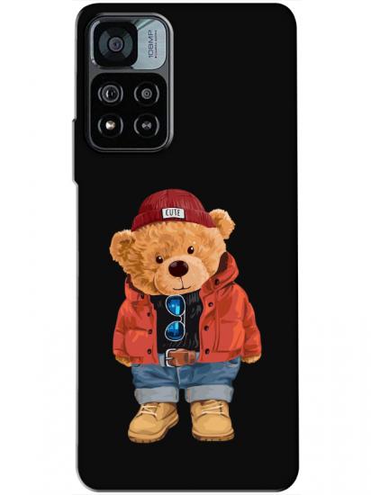 Redmi Note 11 Pro Teddy Bear Siyah Telefon Kılıfı