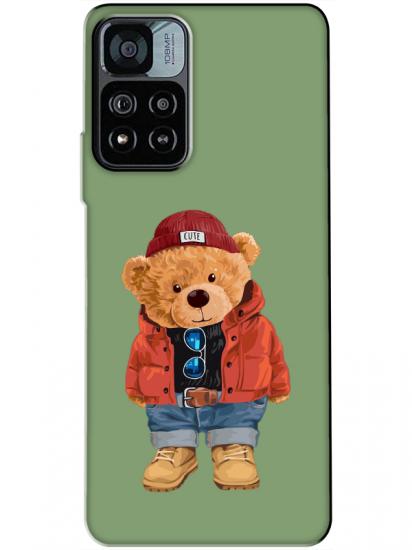 Redmi Note 11 Pro Teddy Bear Yeşil Telefon Kılıfı