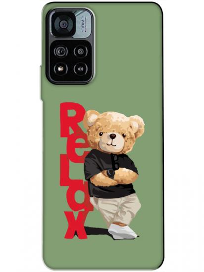 Redmi Note 11 Pro Teddy Bear Relax Yeşil Telefon Kılıfı