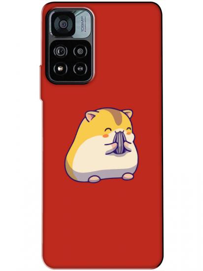 Redmi Note 11 Pro Sevimli Hamster Kırmızı Telefon Kılıfı