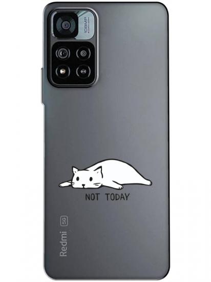 Redmi Note 11 Pro Not Today Kedi Şeffaf Telefon Kılıfı