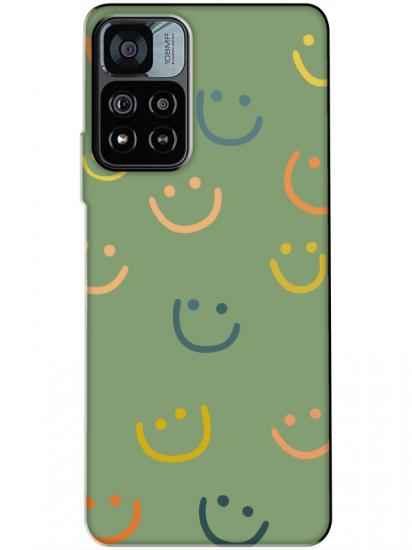 Redmi Note 11 Pro Emoji Gülen Yüz Yeşil Telefon Kılıfı